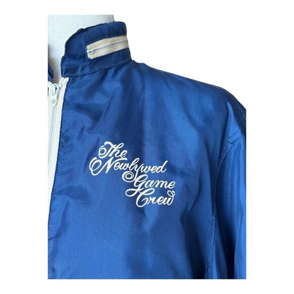 Collegiate Pacific Vintage The Newlywed Game Crew Jacket 1970s TV Blue M - Picture 2 of 11